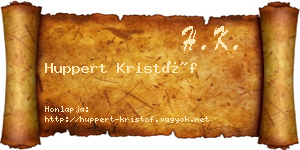 Huppert Kristóf névjegykártya