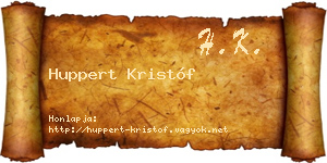Huppert Kristóf névjegykártya
